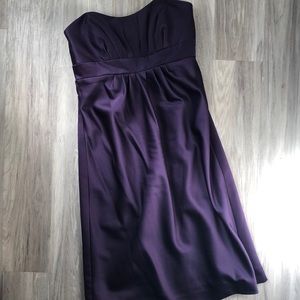 Alfred Angelo eggplant strapless dress